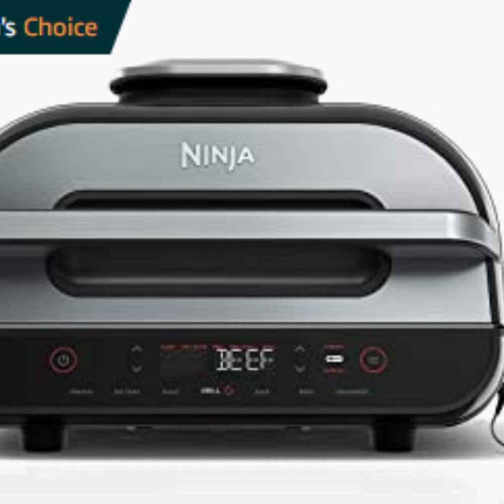 Ninja FG551 Foodi Smart XL 6-in-1 Indoor Grill with Air Fry, Roast, Bake, Broil